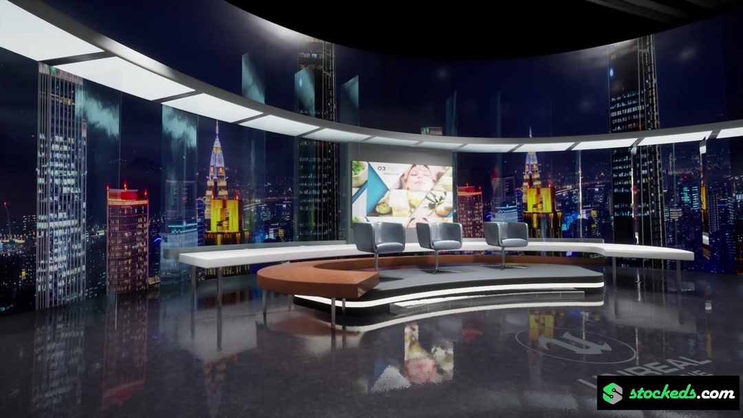 TALKSHOW DEU7 | Unreal Engine Corporate Virtual Set |  Integrated With Aximmetry