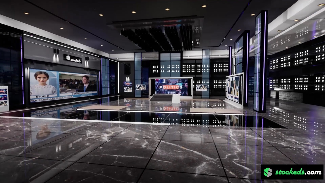NEWSROOM NEC | Unreal Engine Corporate Virtual Set |  Integrated With Aximmetry