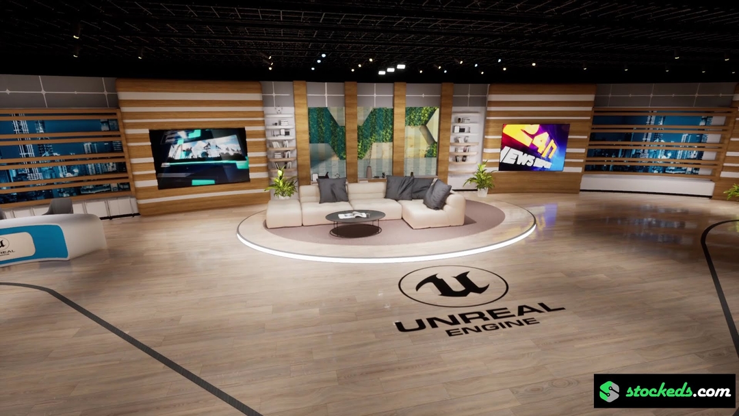 TALKSHOW ORG1 | Unreal Engine Corporate Virtual Set |  Integrated With Aximmetry