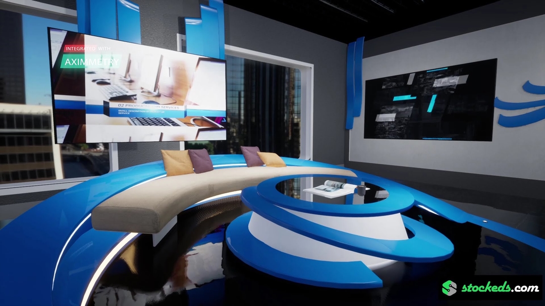 TALKSHOW R10 | Unreal Engine Corporate Virtual Set |  Integrated With Aximmetry