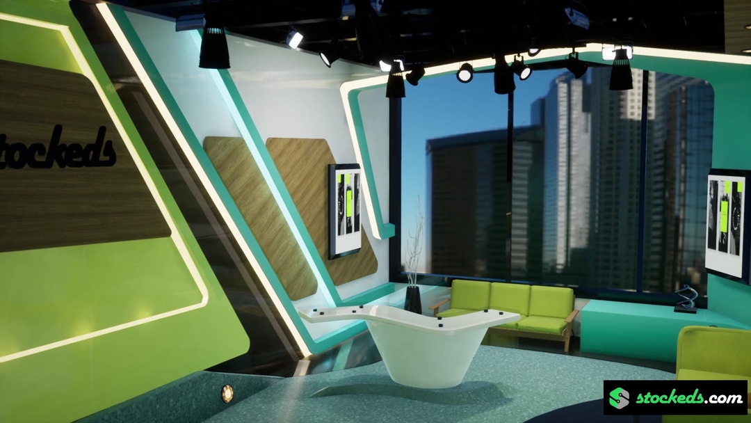 TALKSHOW RK1 | Unreal Engine Corporate Virtual Set |  Integrated With Aximmetry
