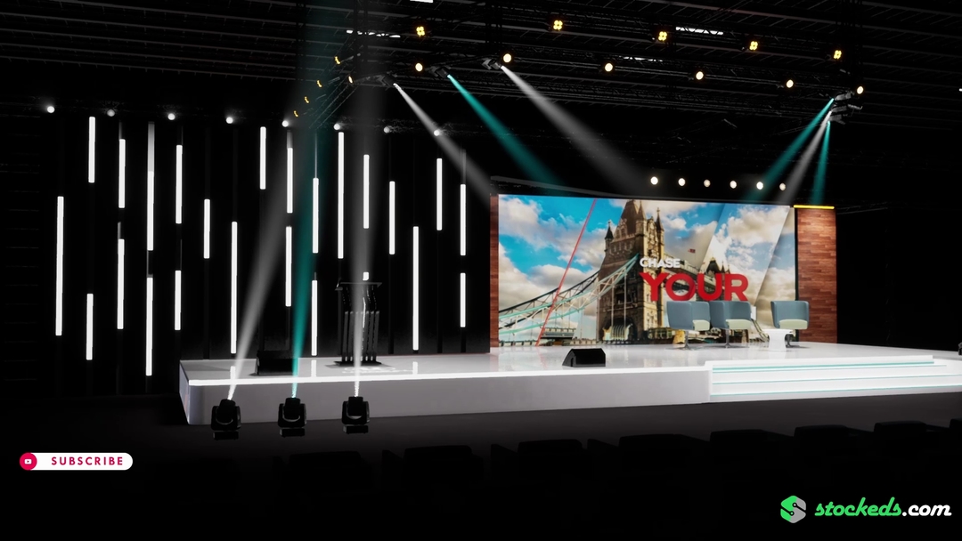 STAGE J2 | DMX Pyro | Unreal Engine Corporate Virtual Set | Integrated With Aximmetry
