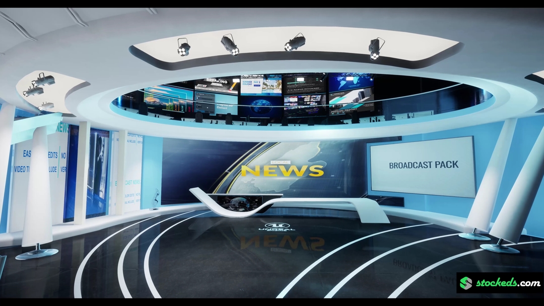 NEWSROOM CN7 | Unreal Engine Corporate Virtual Set |  Integrated With Aximmetry