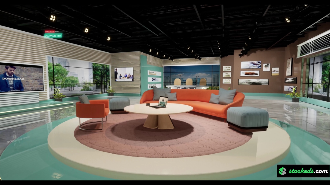 TALKSHOW MTA | Unreal Engine Corporate Virtual Set |  Integrated With Aximmetry