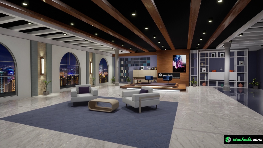 TALKSHOW RE62 | Unreal Engine Corporate Virtual Set |  Integrated With Aximmetry
