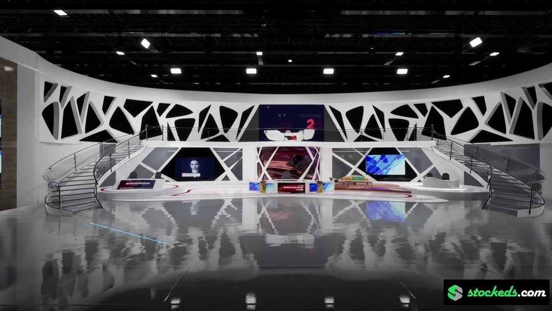 NEWSROOM S24 | Unreal Engine Corporate Virtual Set |  Integrated With Aximmetry