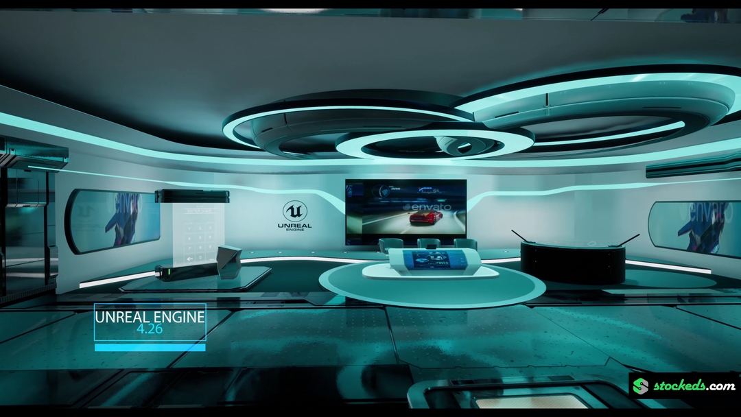 SCIFI TALKSHOW | Unreal Engine Corporate Virtual Set |  Integrated With Aximmetry