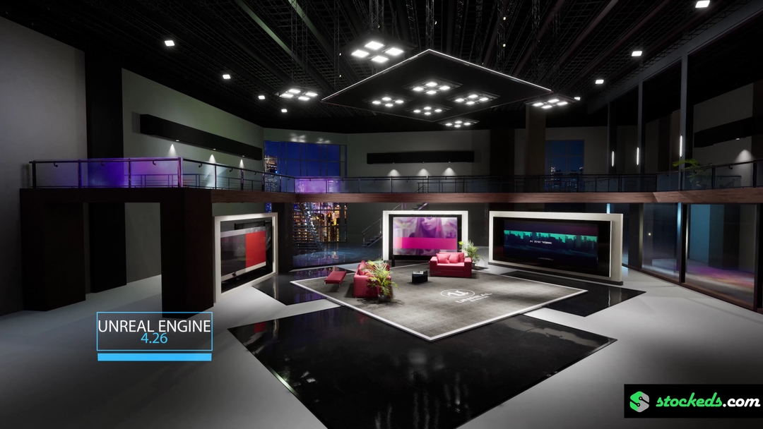 TALKSHOW TK91 | Unreal Engine Corporate Virtual Set |  Integrated With Aximmetry