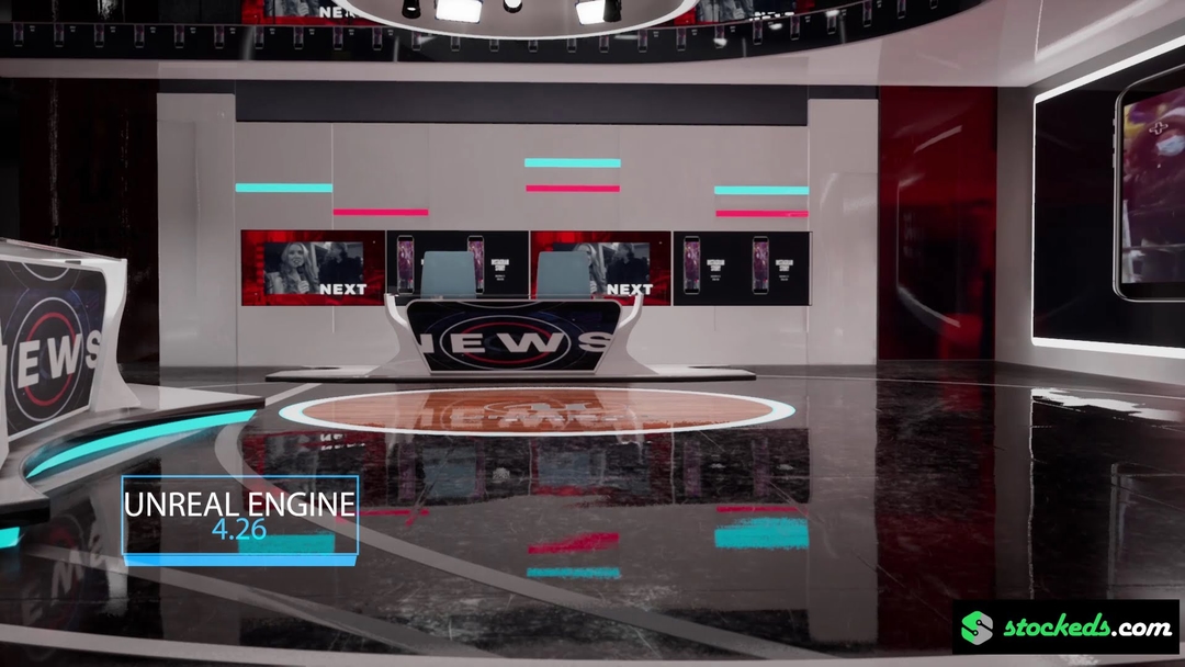 NEWSROOM VMJ | Unreal Engine Corporate Virtual Set |  Integrated With Aximmetry