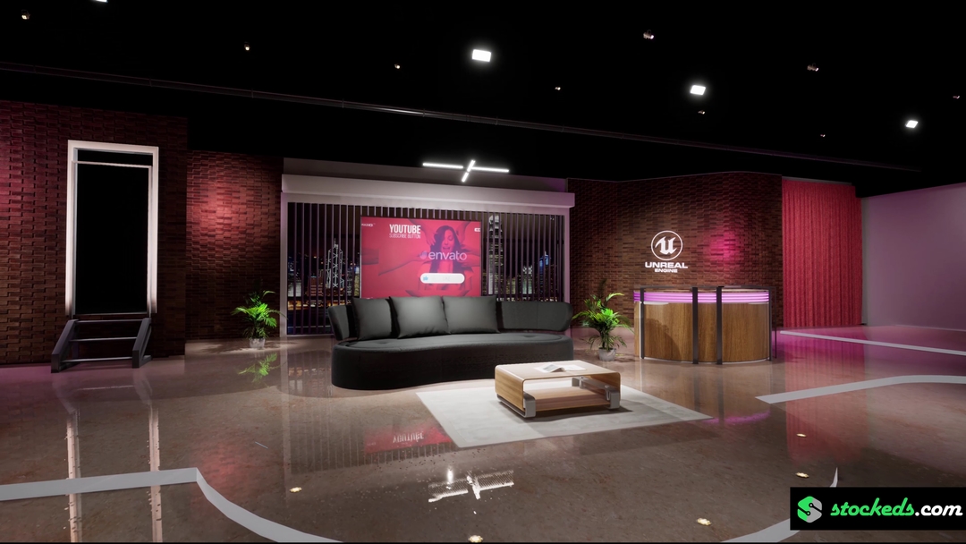TALKSHOW XG0 | Unreal Engine Corporate Virtual Set |  Integrated With Aximmetry