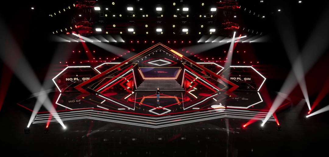 STAGE KRSH4 | DMX Pyro | Unreal Engine Corporate Virtual Set | Integrated With Aximmetry
