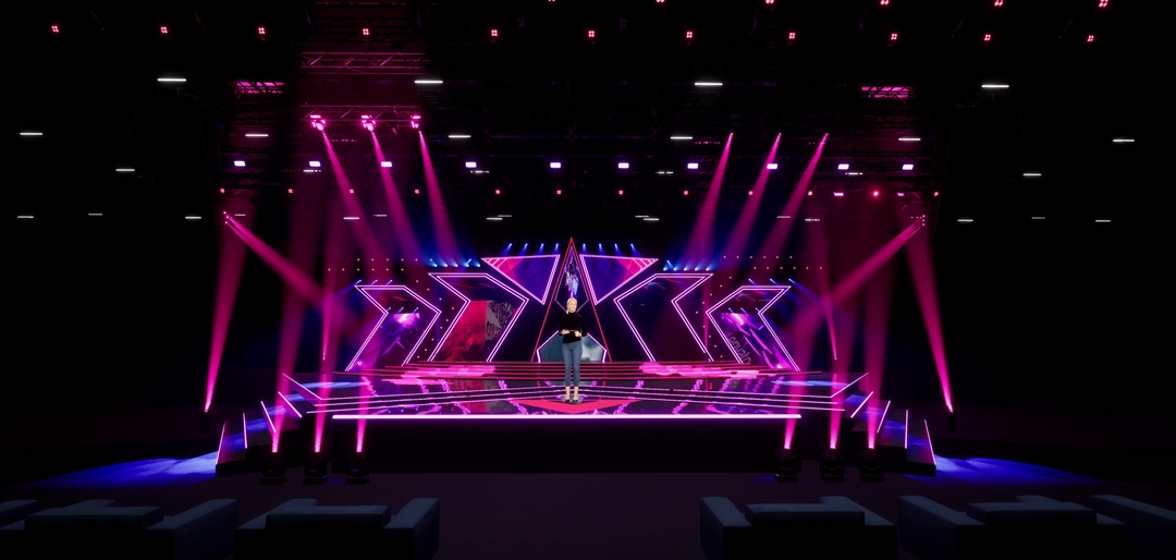 STAGE HIPC | DMX Pyro | Unreal Engine Corporate Virtual Set | Integrated With Aximmetry