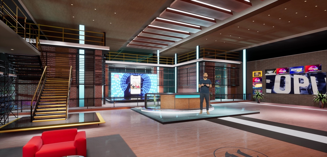 NEWSROOM UNAM3   | Unreal Engine Corporate Virtual Set |  Integrated With Aximmetry
