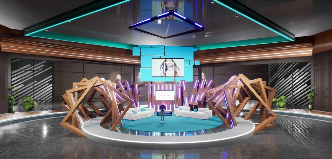 TALKSHOW GRD5U | Unreal Engine Corporate Virtual Set |  Integrated With Aximmetry