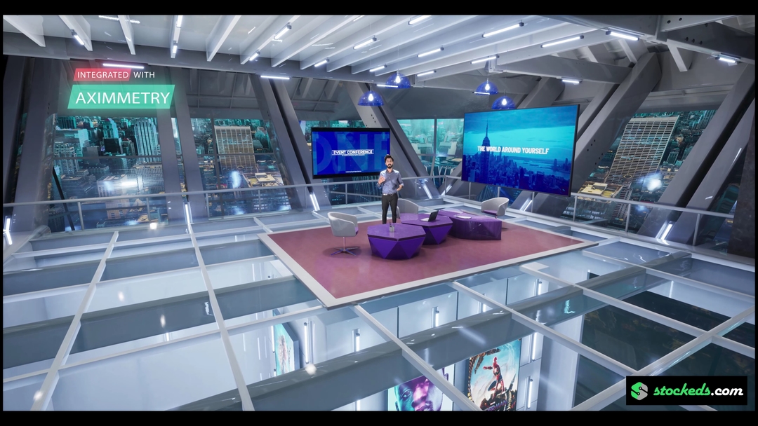 TALKSHOW GGTX | Unreal Engine Corporate Virtual Set |  Integrated With Aximmetry