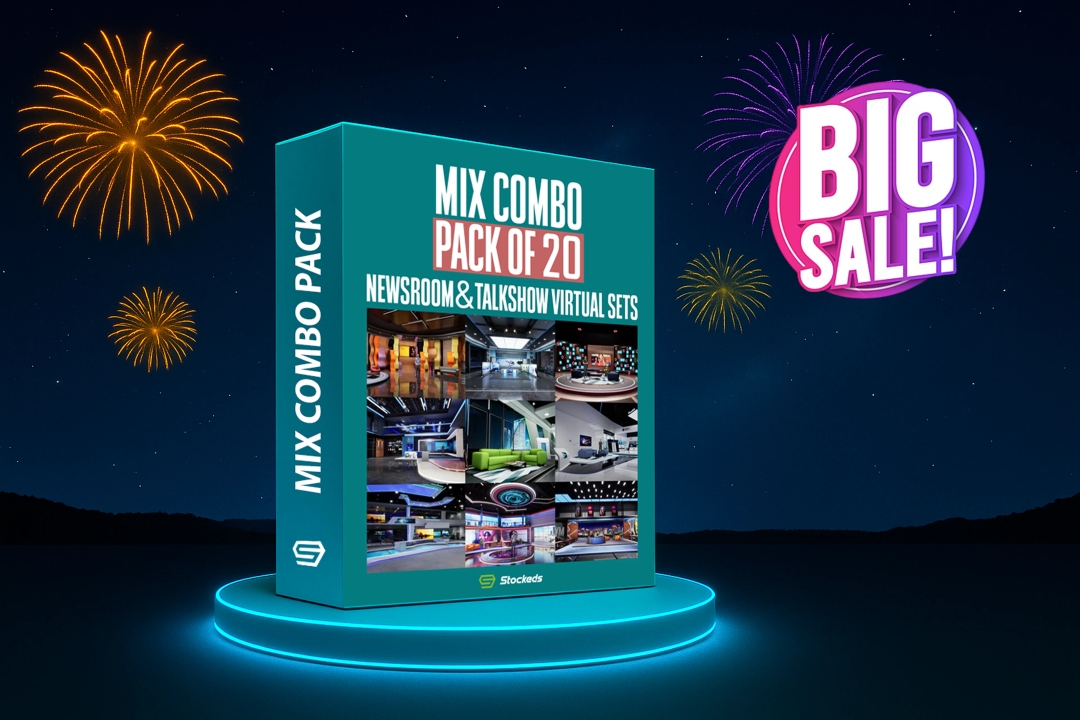 20-IN-1 UNREAL VIRTUAL SETS PACK – NEWSROOMS & TALKSHOWS COMBO