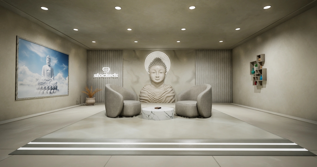 PODSET_BUDDHA : Podcast studio  | Unreal Engine Virtual Set |