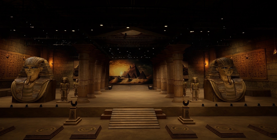 EGYPTIAN_STAGE_FLCV7 | Unreal Engine Corporate Virtual Set | Integrated With Aximmetry