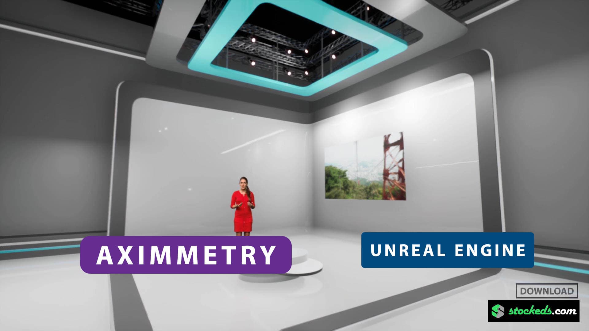 TALKSHOW-SED | AXIMMETRY | UNREAL ENGINE  | VIRTUAL SET | DOWNLOAD