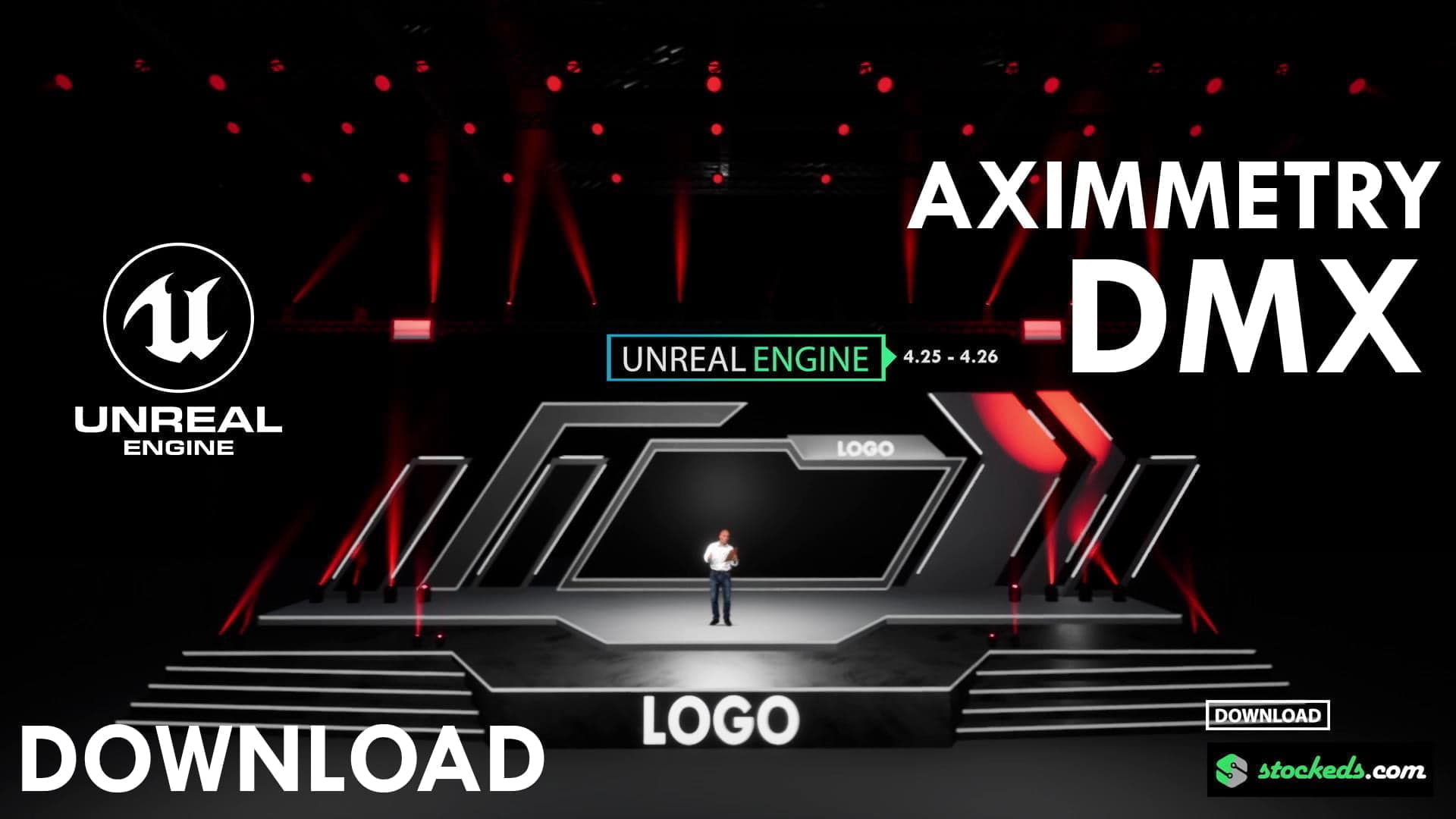 CORPORATE_STAGE_LHB | DMX CONTROL | UNREAL ENGINE VIRTUAL SET | INTEGRATED WITH AXIMMETRY