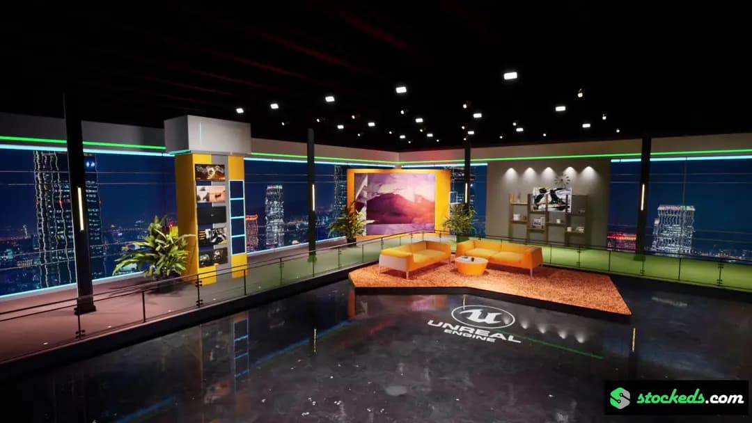 ULTIMATE COMBO-100 UNREAL ENGINE TALKSHOW VIRTUAL SETS (JUST $6/SET!)-51