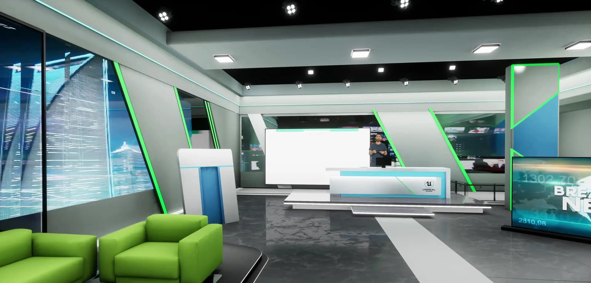 ULTIMATE BROADCAST COMBO-60 UNREAL ENGINE NEWSROOM VIRTUAL SETS (JUST $8/SET!)-9
