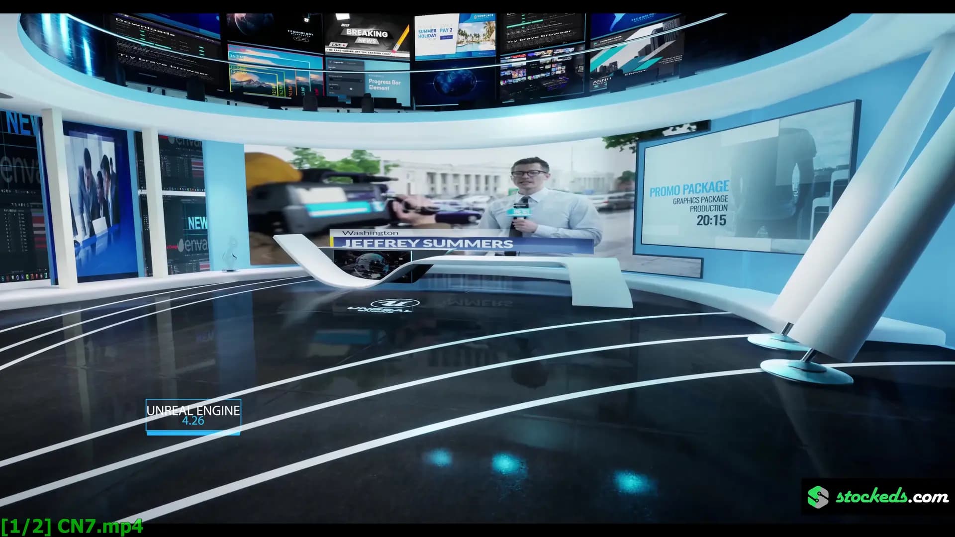 ULTIMATE BROADCAST COMBO-60 UNREAL ENGINE NEWSROOM VIRTUAL SETS (JUST $8/SET!)-15
