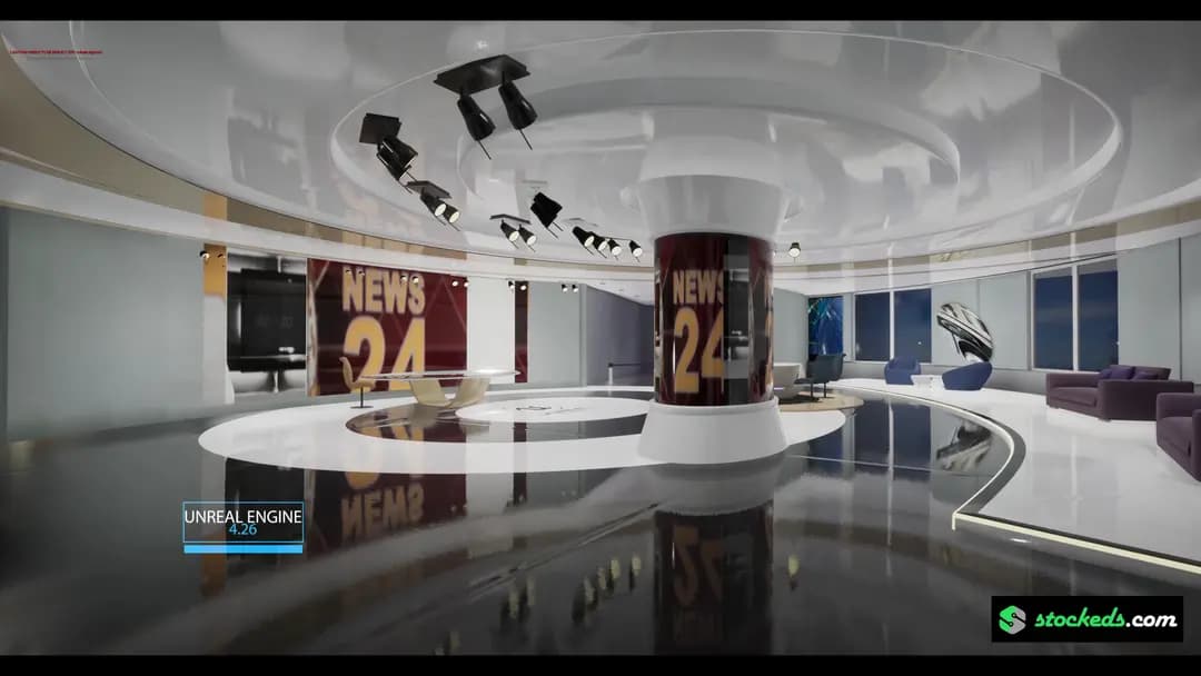 30-IN-1 UNREAL VIRTUAL SETS PACK – NEWSROOMS & TALKSHOWS COMBO-3