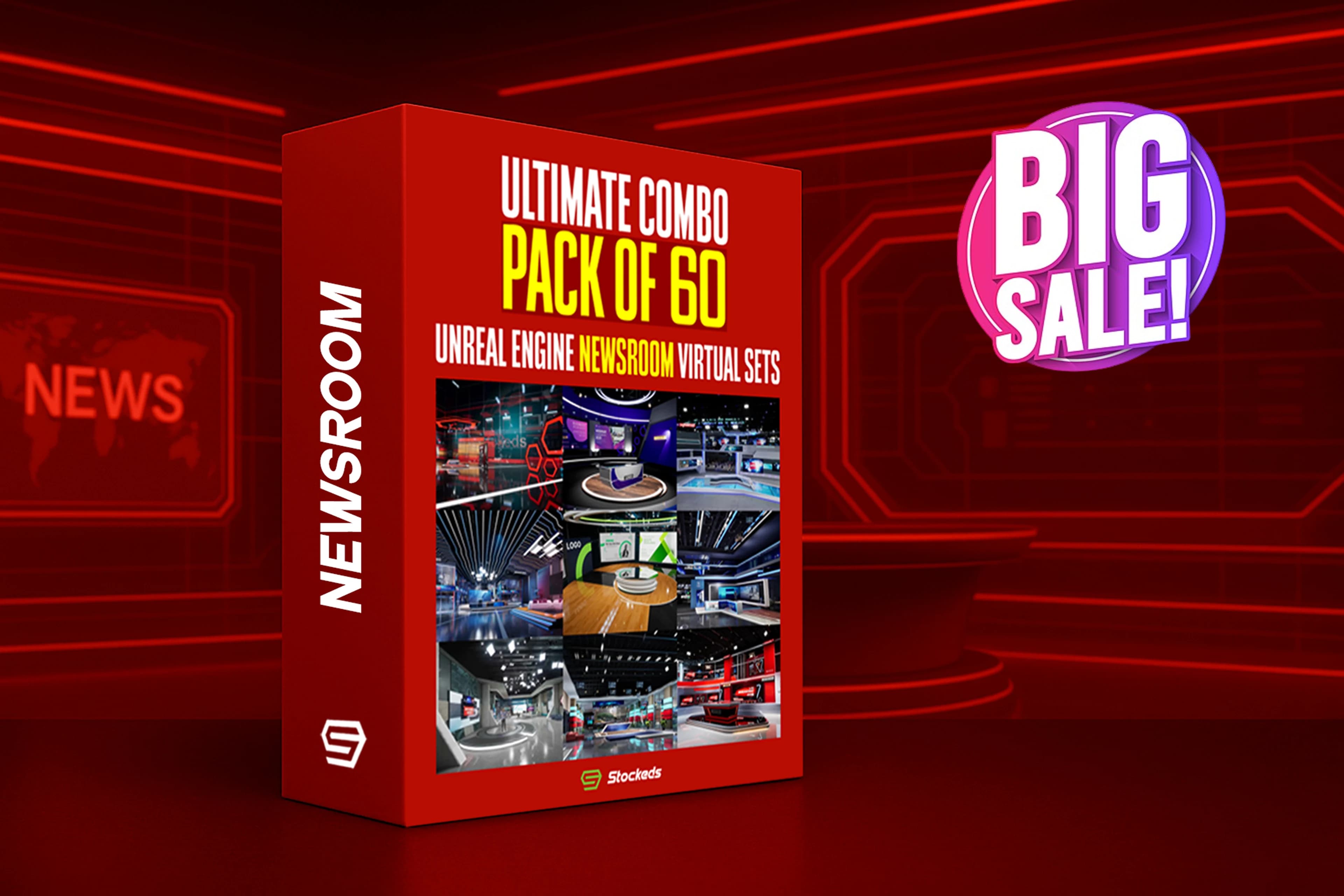 ULTIMATE BROADCAST COMBO-60 UNREAL ENGINE NEWSROOM VIRTUAL SETS (JUST $8/SET!)-71