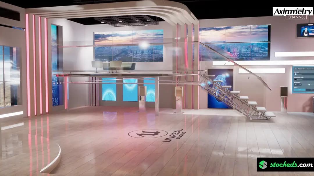 30-IN-1 UNREAL VIRTUAL SETS PACK – NEWSROOMS & TALKSHOWS COMBO-8