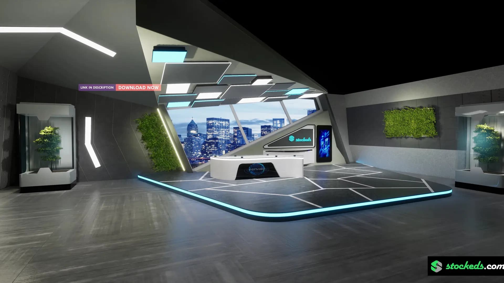 ULTIMATE BROADCAST COMBO-60 UNREAL ENGINE NEWSROOM VIRTUAL SETS (JUST $8/SET!)-32