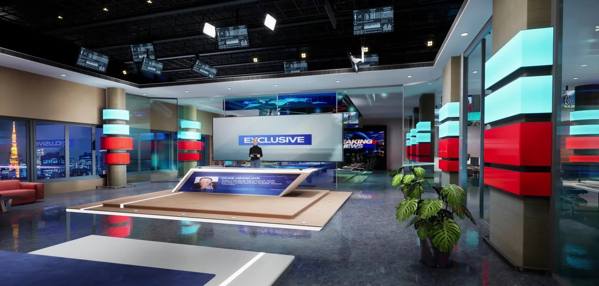 ULTIMATE BROADCAST COMBO-60 UNREAL ENGINE NEWSROOM VIRTUAL SETS (JUST $8/SET!)-38