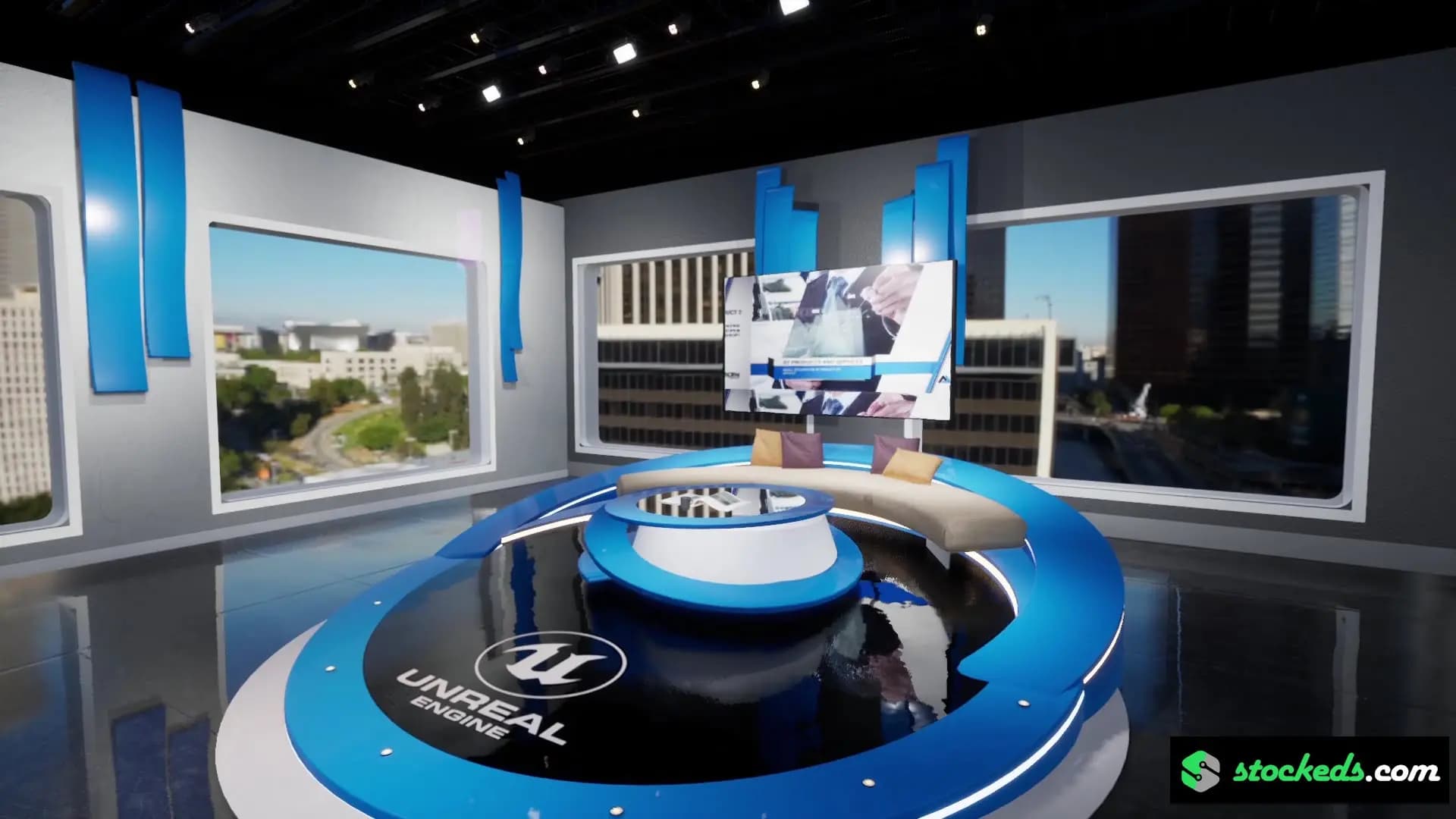ULTIMATE BROADCAST COMBO-60 UNREAL ENGINE NEWSROOM VIRTUAL SETS (JUST $8/SET!)-20