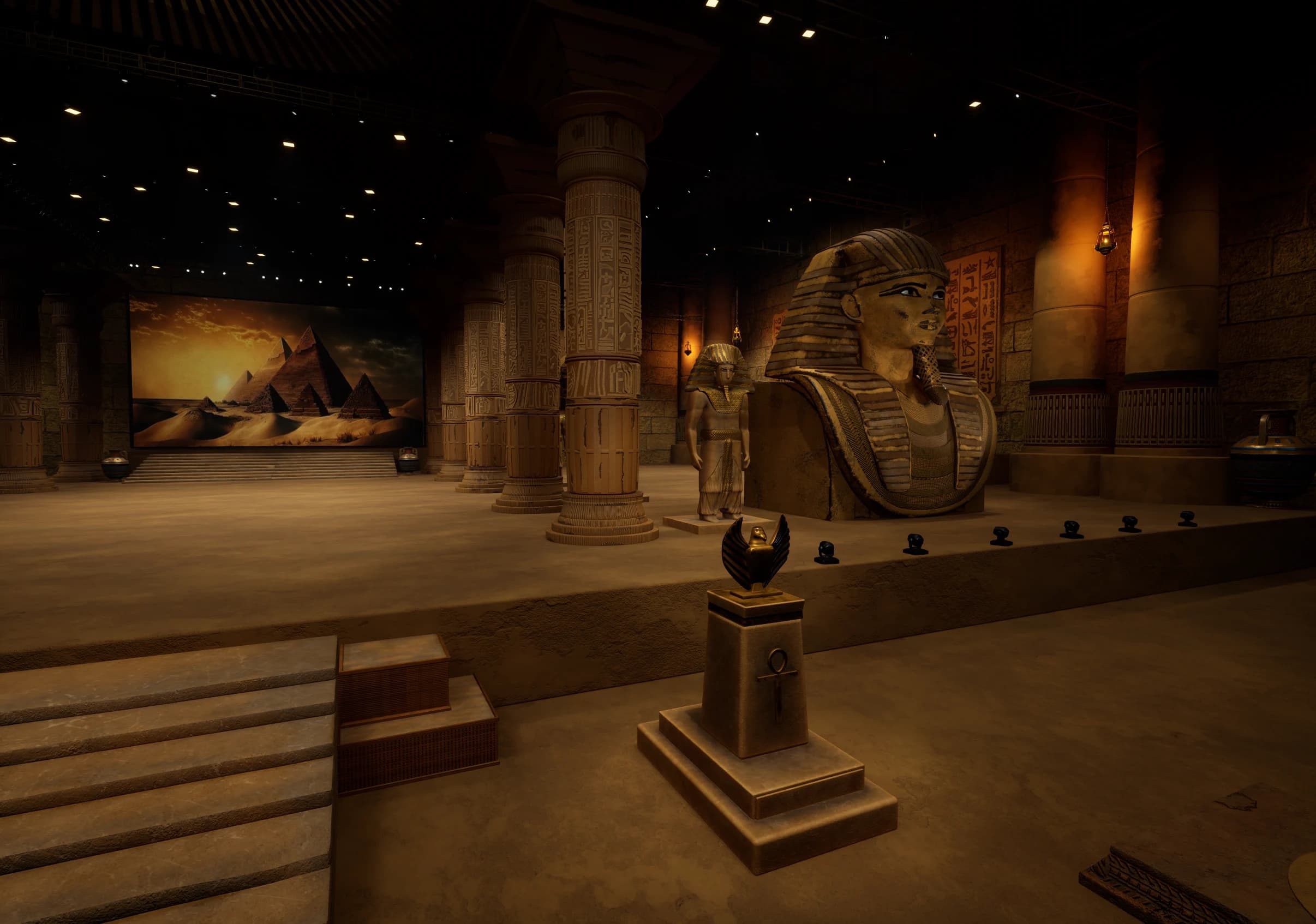 EGYPTIAN_STAGE_FLCV7 | Unreal Engine Corporate Virtual Set | Integrated With Aximmetry-4