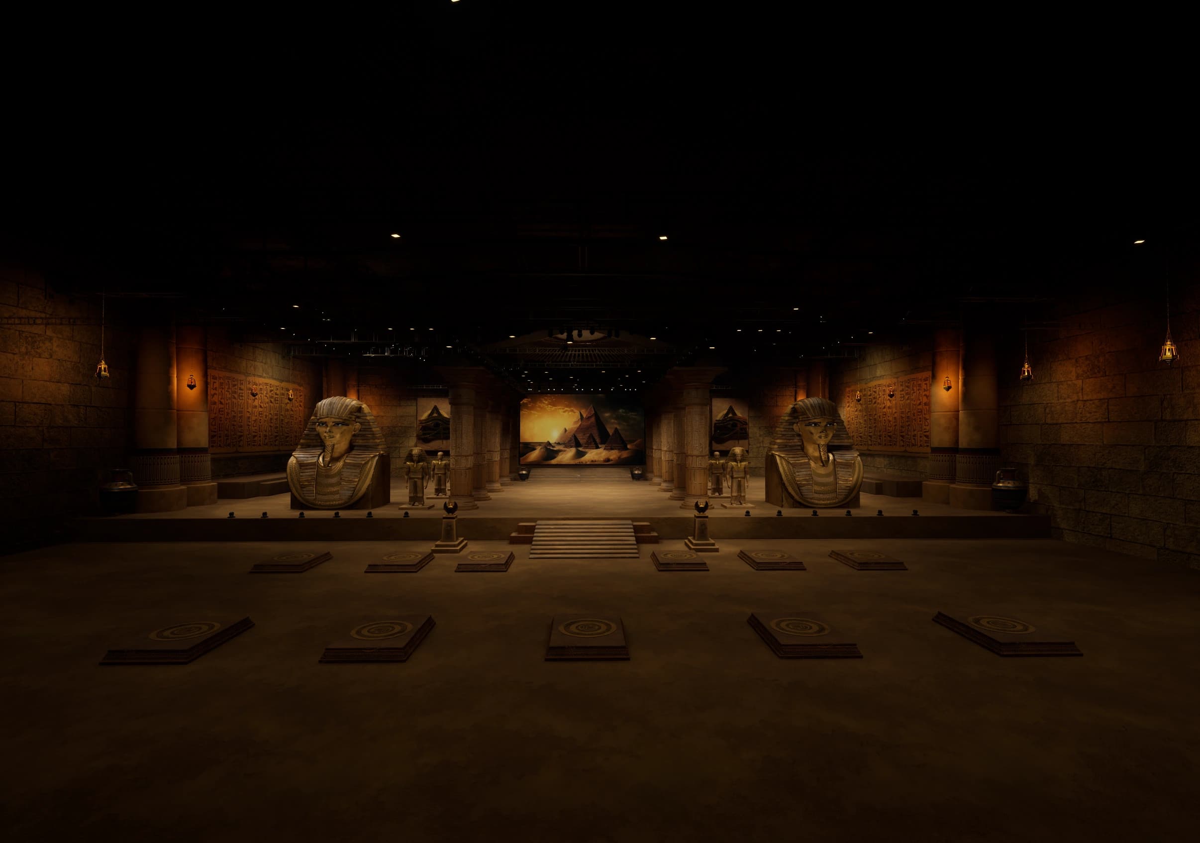 EGYPTIAN_STAGE_FLCV7 | Unreal Engine Corporate Virtual Set | Integrated With Aximmetry-5