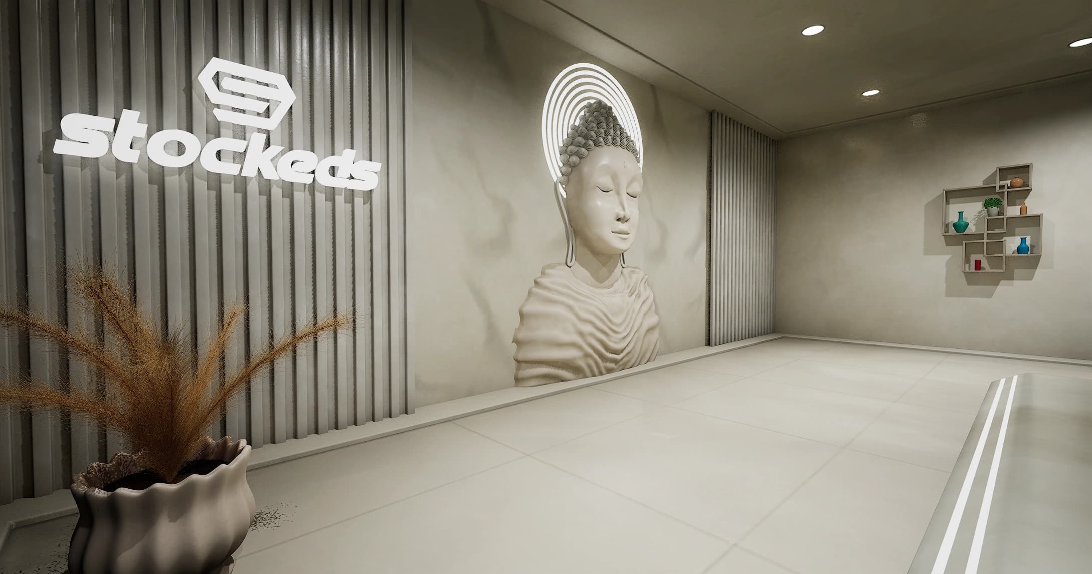 PODSET_BUDDHA : Podcast studio  | Unreal Engine Virtual Set |-3