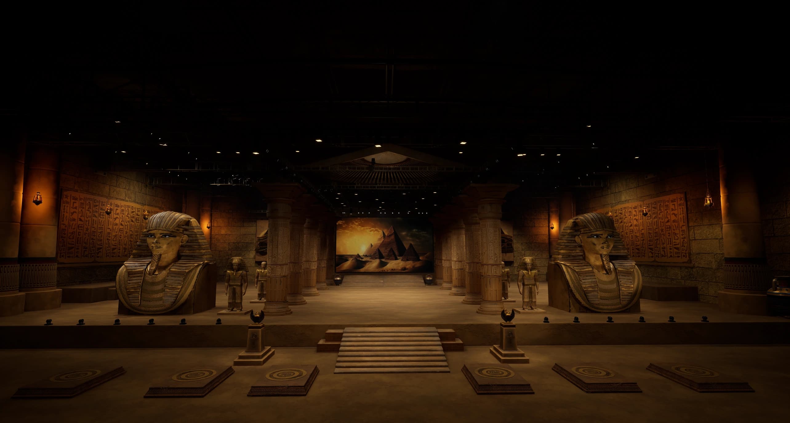 EGYPTIAN_STAGE_FLCV7 | Unreal Engine Corporate Virtual Set | Integrated With Aximmetry-6