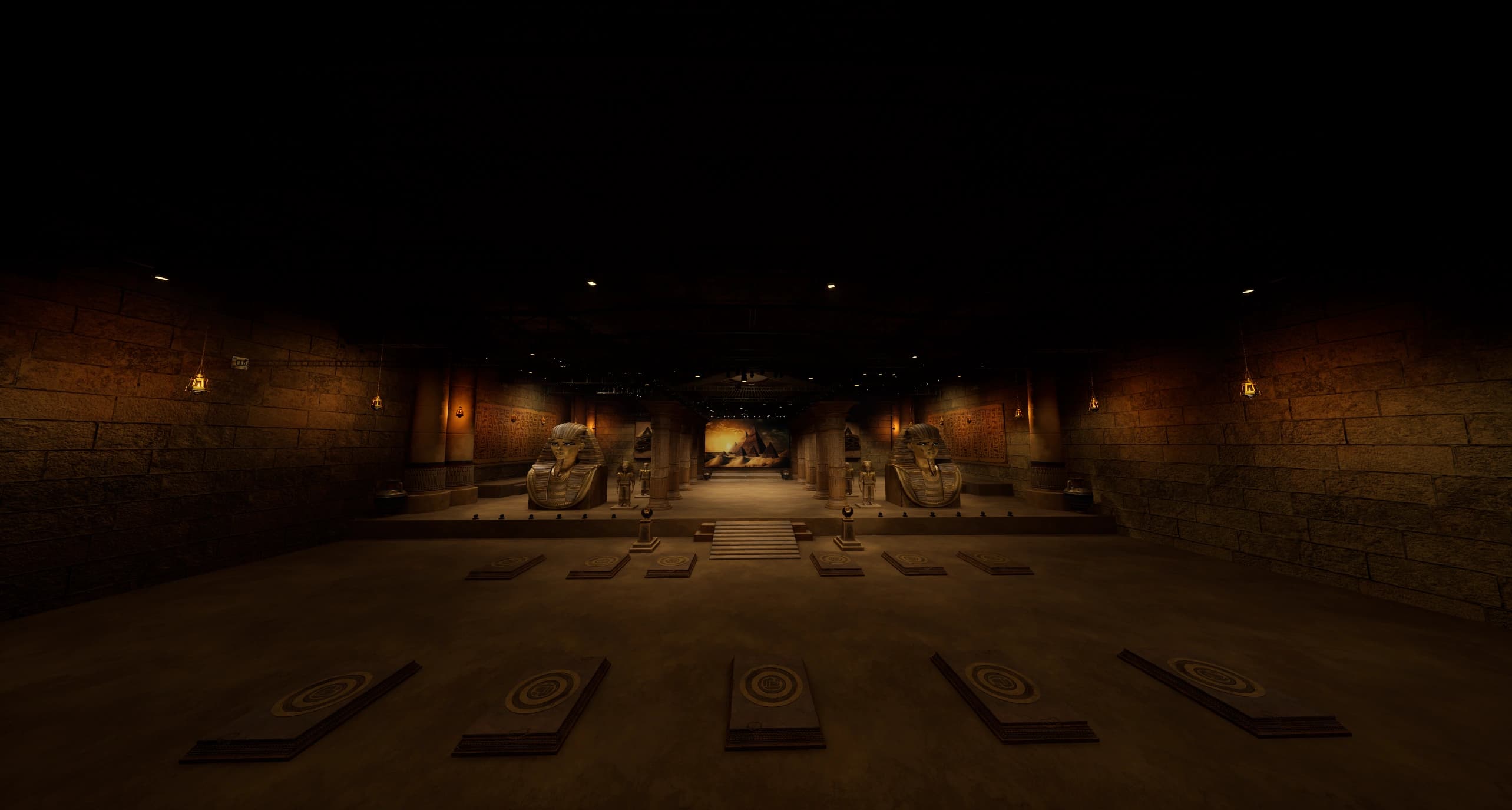 EGYPTIAN_STAGE_FLCV7 | Unreal Engine Corporate Virtual Set | Integrated With Aximmetry-7