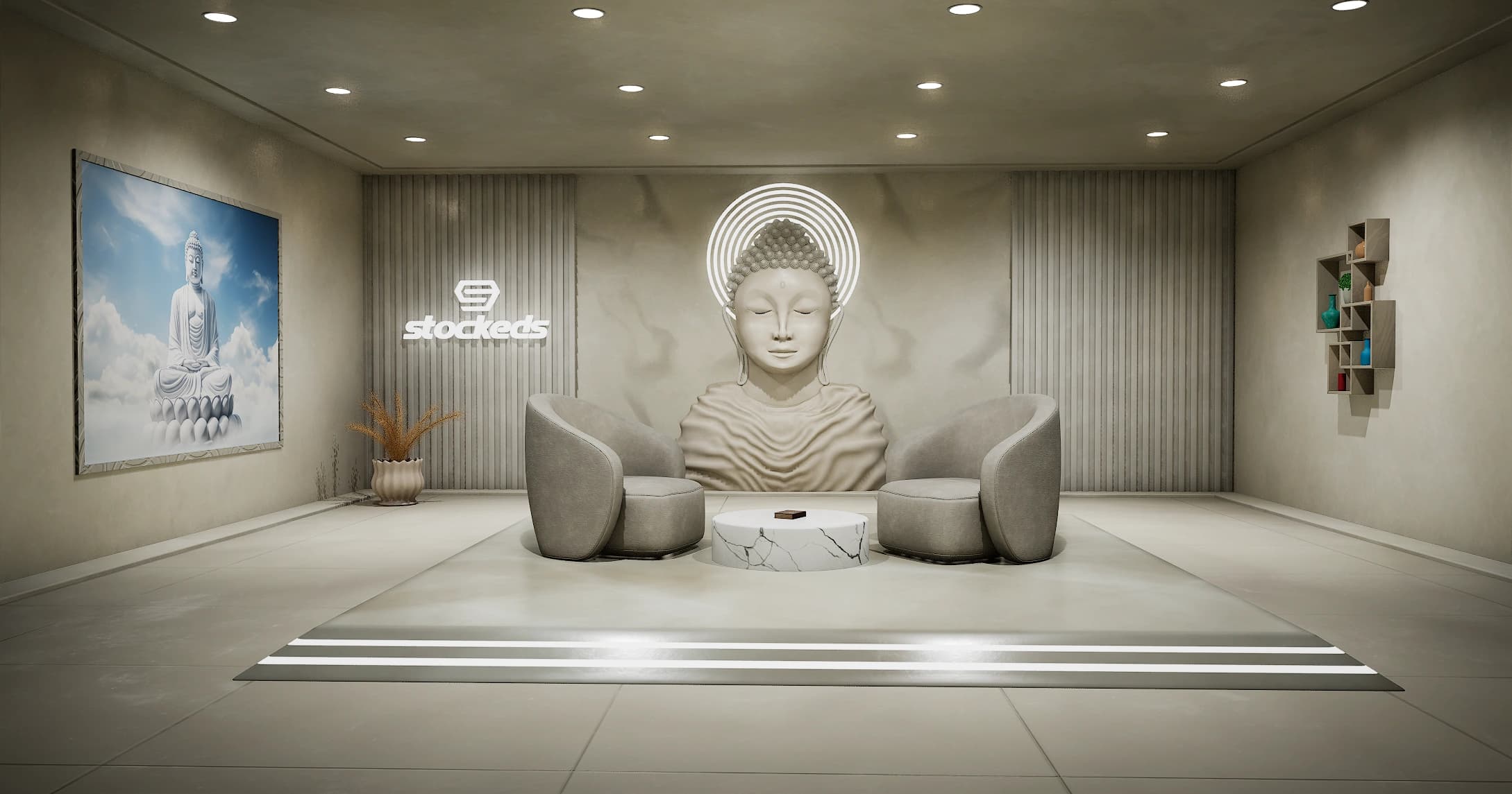 PODSET_BUDDHA : Podcast studio  | Unreal Engine Virtual Set |