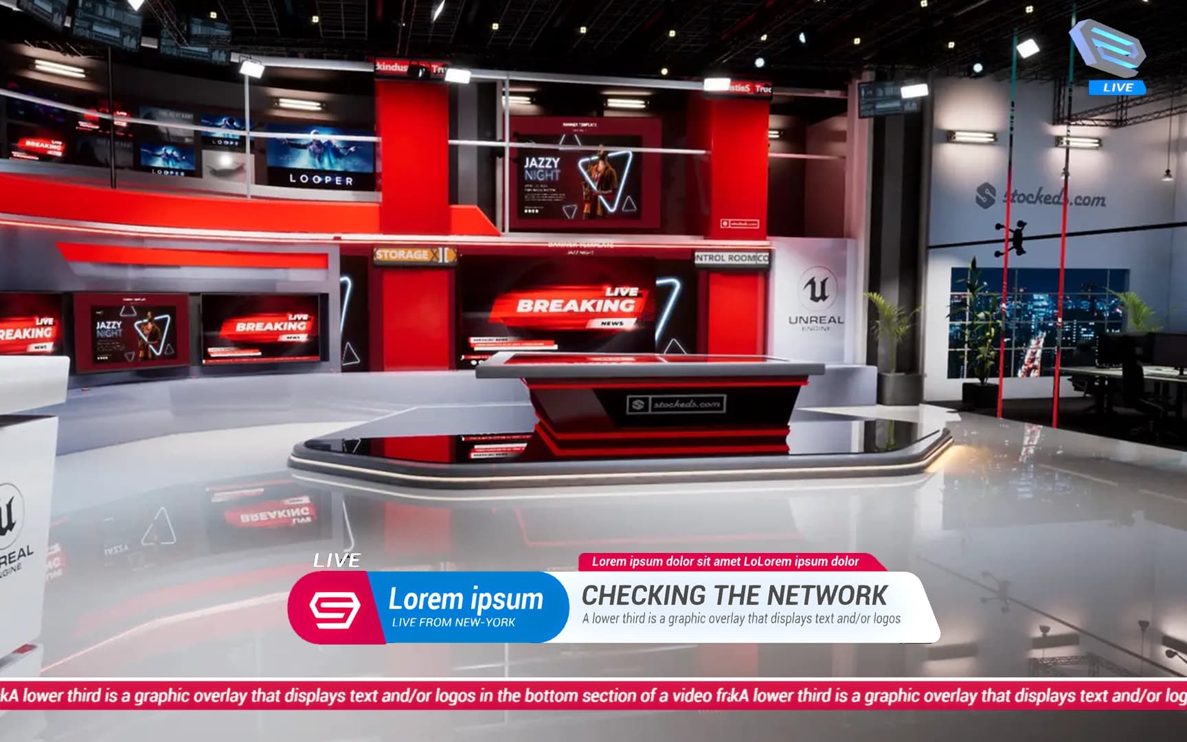 BroadcastX: News Motion Kit – Unreal Engine Broadcast Graphics Pack