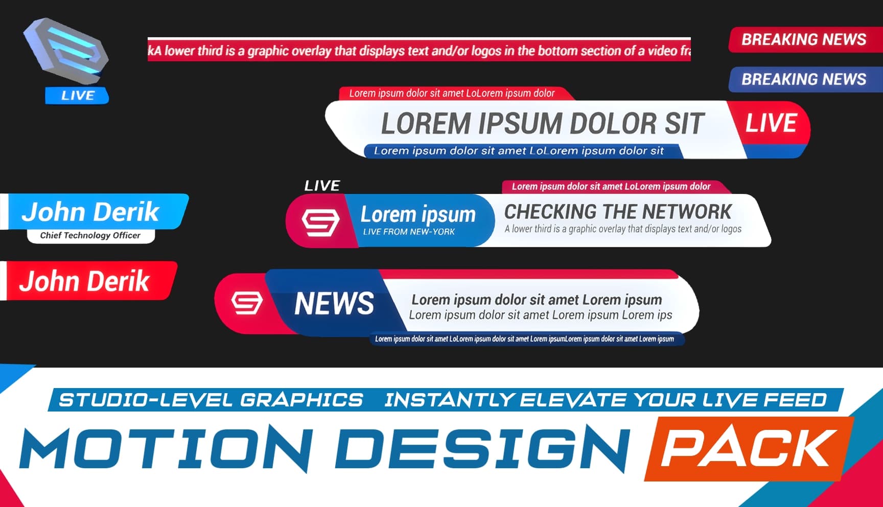 BroadcastX: News Motion Kit – Unreal Engine Broadcast Graphics Pack-3