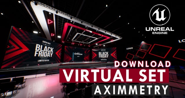 STAGE ADS | DMX | Unreal Engine Corporate Virtual Set | Integrated With Aximmetry