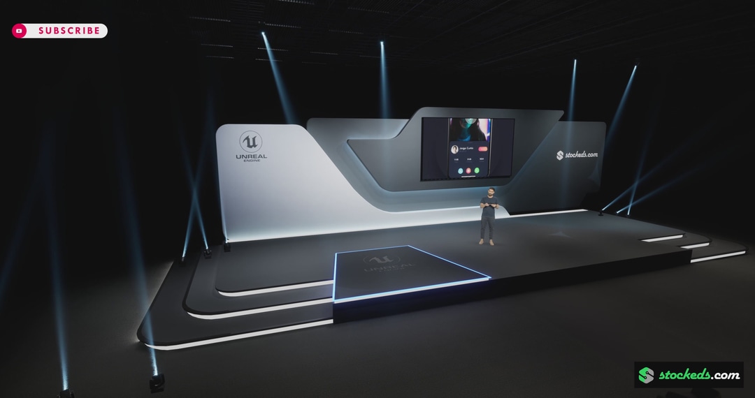 CORPORATE STAGE LLK2 | DMX | Unreal Engine Corporate Virtual Set