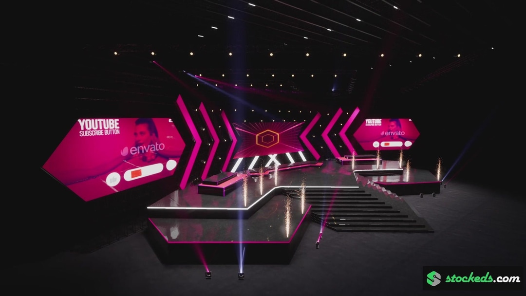 STAGE MARC X1  | DMX Pyro | Unreal Engine Corporate Virtual Set