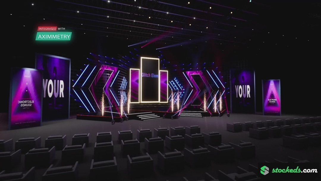 STAGE QSV21  | DMX Pyro | Unreal Engine Corporate Virtual Set