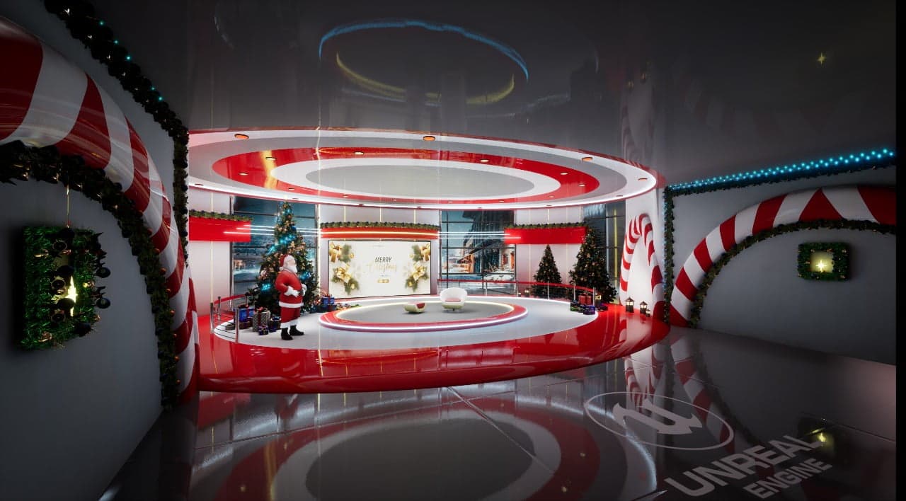 CHRISTMAS TALKSHOW JAZE | Unreal Engine Virtual Set-8