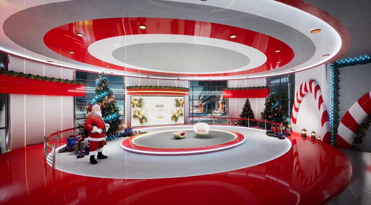 CHRISTMAS TALKSHOW JAZE | Unreal Engine Virtual Set-6