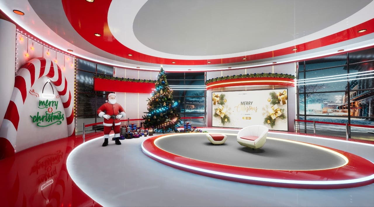 CHRISTMAS TALKSHOW JAZE | Unreal Engine Virtual Set-7