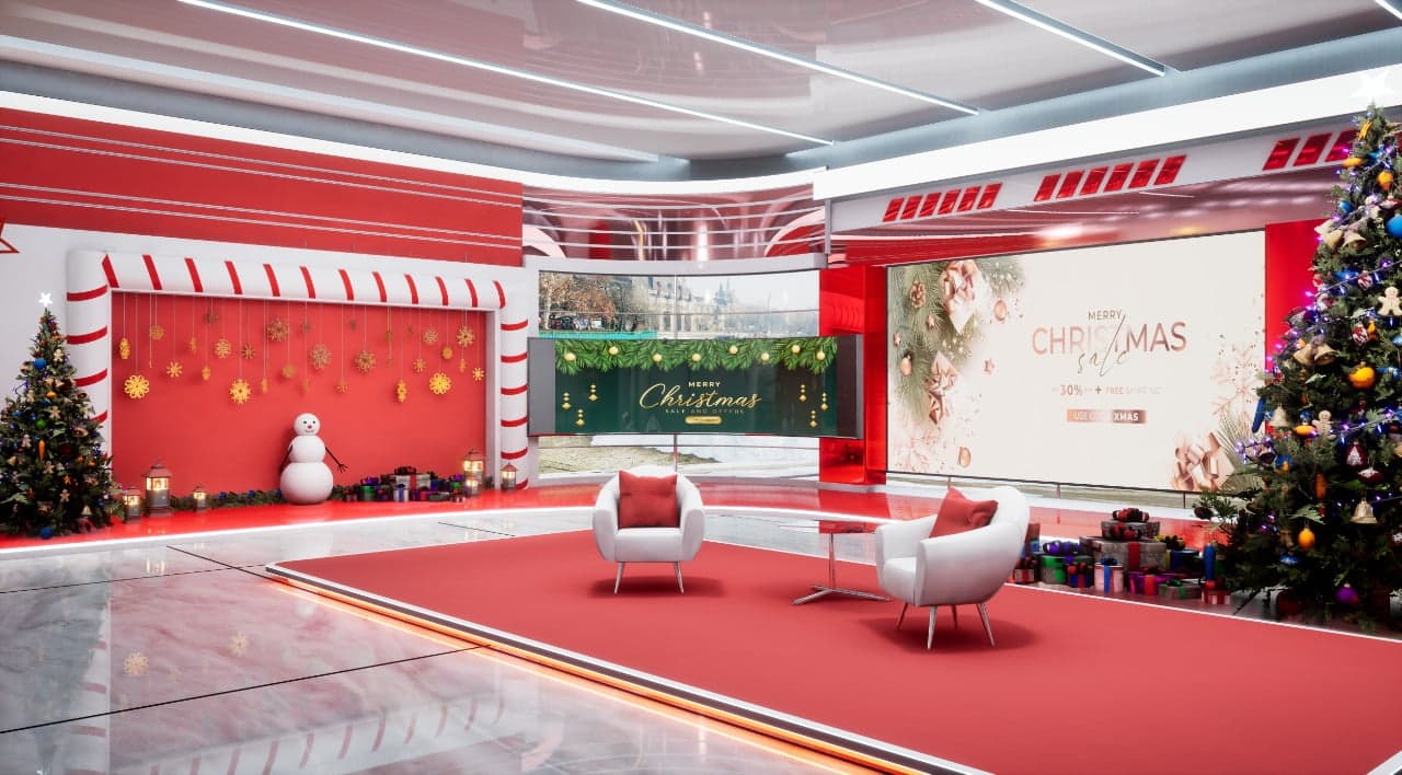 CHRISTMAS TALKSHOW ERIC | Unreal Engine Virtual Set-2