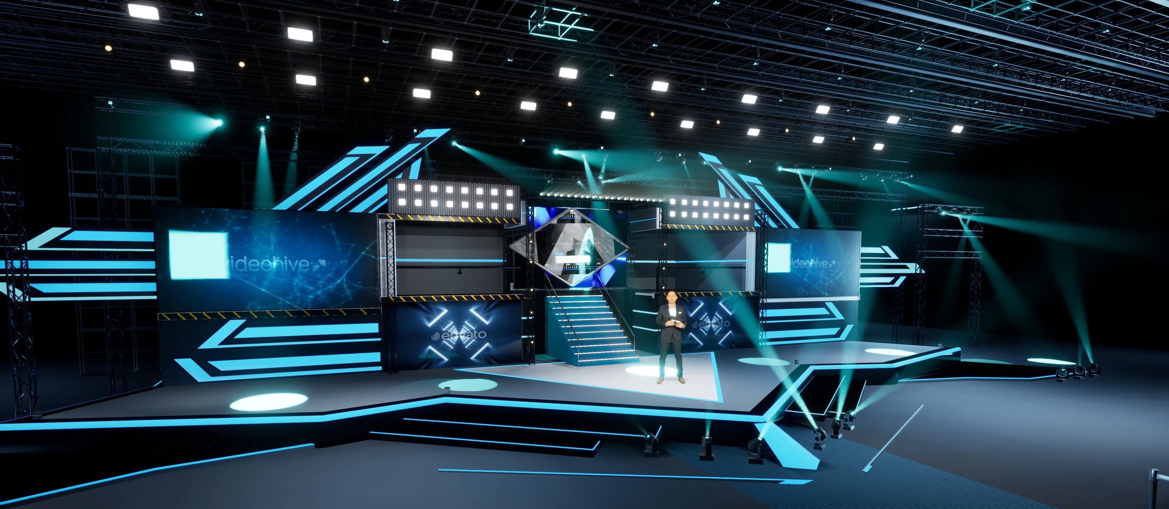 STAGE 9TYP | DMX Pyro | Unreal Engine Corporate Virtual Set